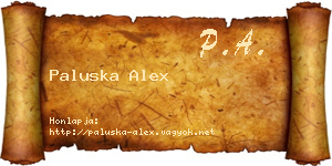 Paluska Alex névjegykártya