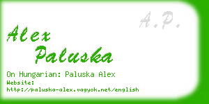 alex paluska business card